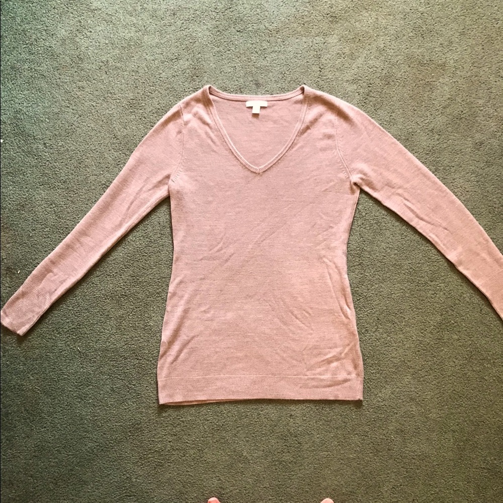 Beige V-neck Sweater